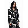 Dámské sako DESIGUAL 25WWEW20 2006 BLAZER NEWSPAPER BLACK 2006 BLACK - DESIGUAL - 25WWEW20 2006 BLAZER NEWSPAPER BLACK