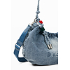 Dámská kabelka DESIGUAL HALF LOGO DENIM WAVERLY Modrá - DESIGUAL - 26SAXD05 5005 BAG HALF LOGO DENIM WAVERLY