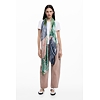 Dámský šátek DESIGUAL 25SAWA11 5013 FOU DELICATE PATCH RECTANGLE 5013 BLUE - DESIGUAL - 25SAWA11 5013 FOU DELICATE PATCH RECTANGLE