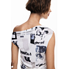 Dámské triko DESIGUAL 25WWTK10 1000 TS BREAKING NEWS 1000 WHITE - DESIGUAL - 25WWTK10 1000 TS BREAKING NEWS