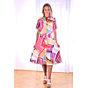 Dámské letní šaty VALENTINAS Fuchsia Multicolor - VALENTINAS - 59M Fuchsia