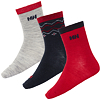 Ponožky HELLY HANSEN K WOOL SOCK 3PK 951 GREY MELANGE/ NAVY/ RED - Helly Hansen - 67485 951 K WOOL SOCK 3PK