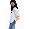 Dámská halenka DESIGUAL 25WWBW06 1000 BLUS HOJA 1000 WHITE - DESIGUAL - 25WWBW06 1000 BLUS HOJA