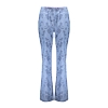 Dámské kalhoty Geisha Pants chambray print Modrá - Geisha - 61183-70 635 Pants chambray print
