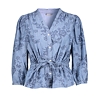 Dámská halenka Geisha Blouse chambray print Modrá - Geisha - 63160-70 635 Blouse chambray print