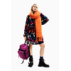 Dámská šála DESIGUAL YELLY 7003 JAFFA ORANGE - DESIGUAL - 22WAWA19 7003 SCARF_YELLY