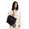 Dámský batůžek DESIGUAL 25WAKP29 6009 BACK HALF LOGO ARICA CHOCO 6009 BROWN - DESIGUAL - 25WAKP29 6009 BACK HALF LOGO ARICA CHOCO