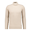Pánský svetr RAGMAN Roll neck cable Béžová