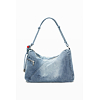 Dámská kabelka DESIGUAL HALF LOGO DENIM LEIRIA 2.0 Modrá - DESIGUAL - 26SAXD27 5005 BAG HALF LOGO DENIM LEIRIA 2.0