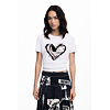 Dámské triko DESIGUAL 25WWTK04 1000 TS LETTER CORE 1000 WHITE