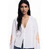 Dámská halenka DESIGUAL 25WWBW06 1000 BLUS HOJA 1000 WHITE - DESIGUAL - 25WWBW06 1000 BLUS HOJA