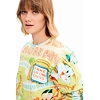 Dámská mikina DESIGUAL BUGS UKELELE 4012 GREEN - DESIGUAL - 23SWSK60 4012 SWEAT BUGS UKELELE
