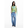 Dámský šátek DESIGUAL 25WAWA08 4077 FOU EFORTLESS DIAMOND 4077 GREEN - DESIGUAL - 25WAWA08 4077 FOU EFORTLESS DIAMOND