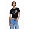Dámské triko DESIGUAL 25WWTK04 2000 TS LETTER CORE 2000 BLACK