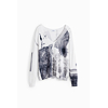 Dámský svetr DESIGUAL 25WWJF15 1000 JERS GOTEMBURGO 1000 WHITE - DESIGUAL - 25WWJF15 1000 JERS GOTEMBURGO