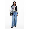 Dámský svetr DESIGUAL 25WWJF46 5025 JERS NENUFAR LACROIX 5025 BLUE - DESIGUAL - 25WWJF46 5025 JERS NENUFAR LACROIX