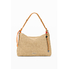 Dámská kabelka DESIGUAL HALF LOGO RAFFIA LEIRIA Béžová - DESIGUAL - 26SAXO04 1014 BAG HALF LOGO RAFFIA LEIRIA