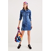 Dámské šaty DESIGUAL MICKEY PATCH 5008 DENIM DARK BLUE - DESIGUAL - 22SWVD06 5008 VEST_MICKEY PATCH