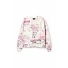 Dámská mikina DESIGUAL PAPER 1000 WHITE - DESIGUAL - 23WWSK08 1000 SWEAT PAPER