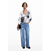 Dámský svetr DESIGUAL 25WWJF15 1000 JERS GOTEMBURGO 1000 WHITE - DESIGUAL - 25WWJF15 1000 JERS GOTEMBURGO