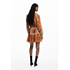 Dámské zimní šaty DESIGUAL BOHOSHORT Oranžová - DESIGUAL - 25WWVW18 7002 VEST BOHOSHORT