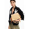 Dámská kabelka DESIGUAL HALF LOGO RAFFIA VENECIA Béžová - DESIGUAL - 26SAXO03 1014 BAG HALF LOGO RAFFIA VENECIA