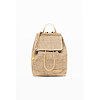Dámský batůžek DESIGUAL HALF LOGO RAFFIA LUENA MINI Béžová - DESIGUAL - 26SAKO01 1014 BACK HALF LOGO RAFFIA LUENA MINI